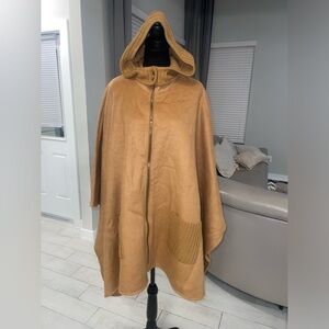 NWOT Jessica London $205 wool blend hooded Cape Coat 22/24